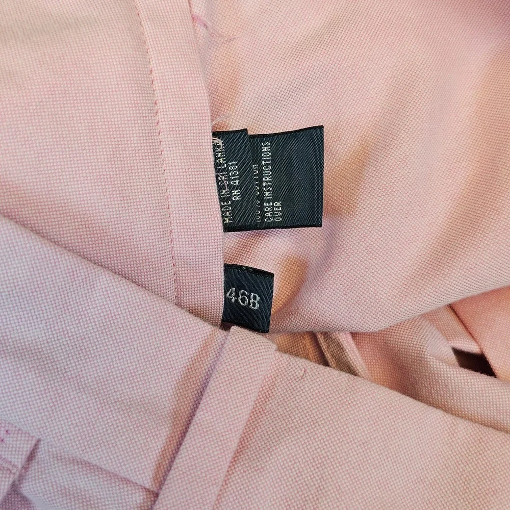 Polo Ralph‎ Lauren Mens Pink Oxford Cotton Shorts Size 46 Flat Front Preppy